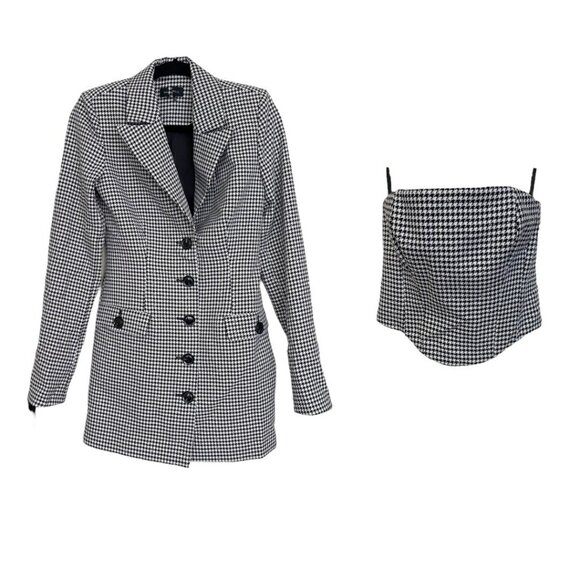 Majorelle Jacket Dress & Corset 2 Piece Set Houndstooth Sz Small NWOT - Picture 1 of 7